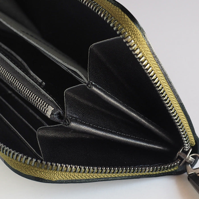 ZOO Wallet Long Wallet Kudu Leather Round Zipper Green Puma Wallet 40 [Z-ZLW-134-GR]